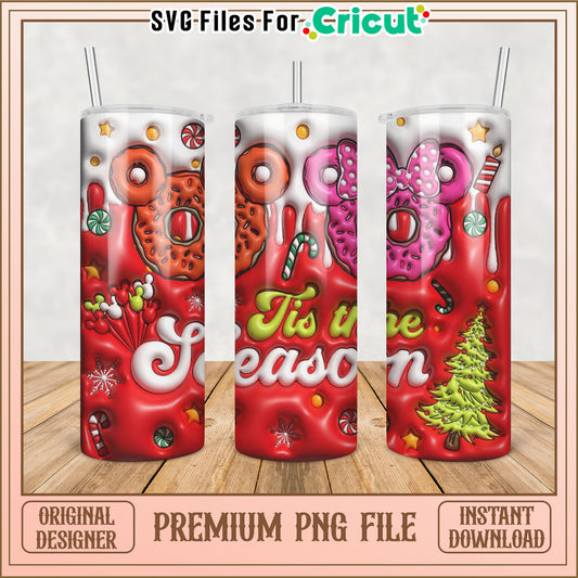 Christmas Donut Tumbler PNG