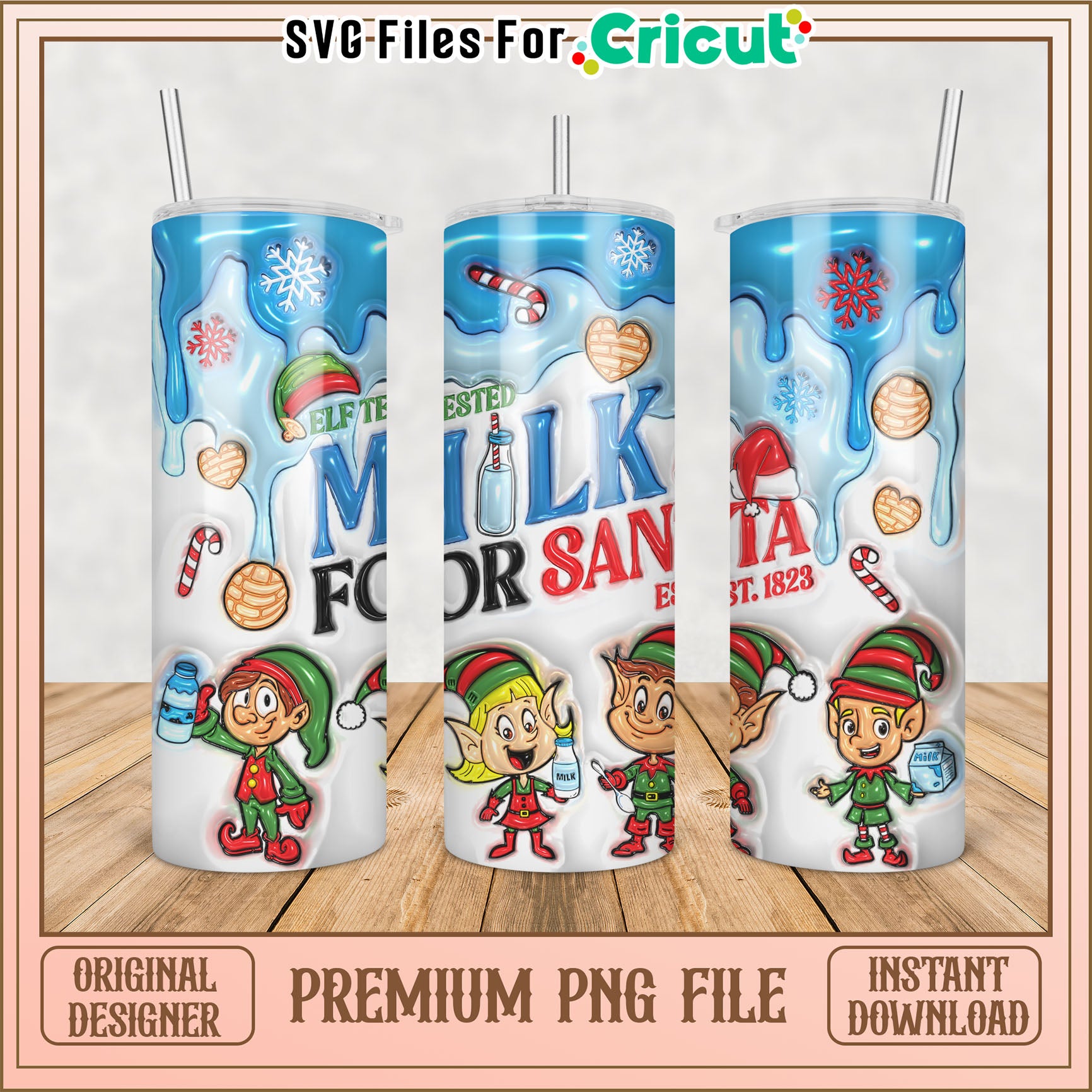 Christmas Elf Milk PNG Sublimation