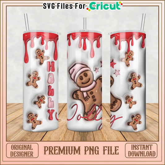 Christmas Gingerbread Tumbler PNG