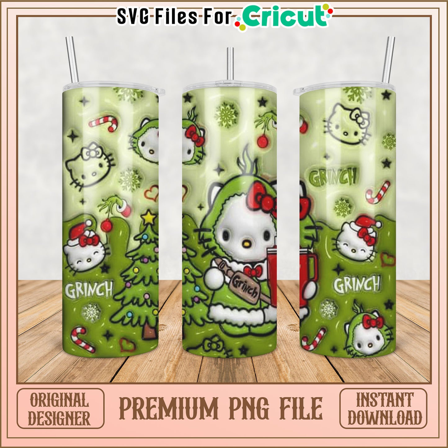 Christmas Grinch Hello Kitty PNG