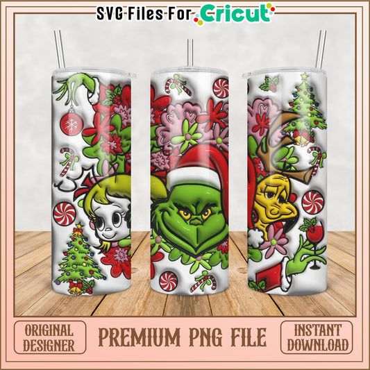 Christmas Grinch Tumbler PNG