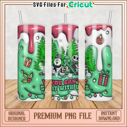 Christmas Grinch Tumbler PNG Design