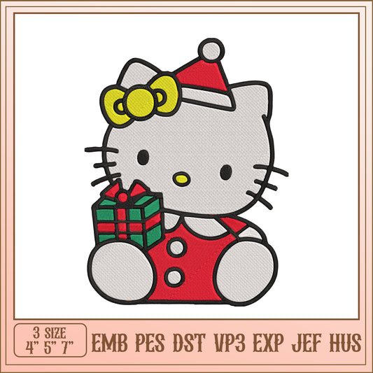 Christmas Hello Kitty Embroidery Design