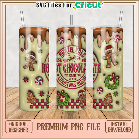 Christmas Hot Chocolate PNG Tumbler Design