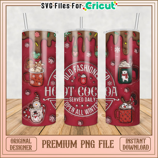 Christmas Hot Cocoa PNG Tumbler Design