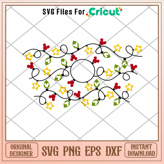 Christmas Lights Ful Wrap, Christmas Lights Full Wrap Svg