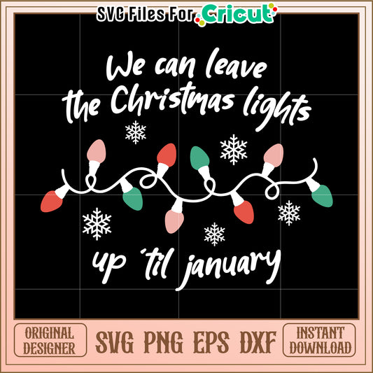 Christmas Lights SVG Design for Winter Decor and Holiday Crafts