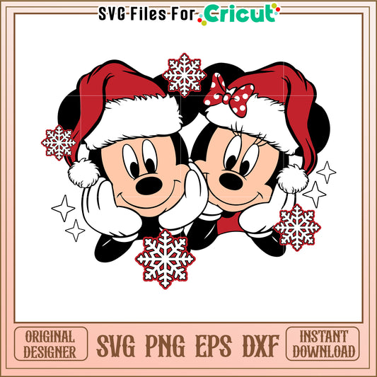 Christmas Mickey Minnie SVG PNG EPS DXF