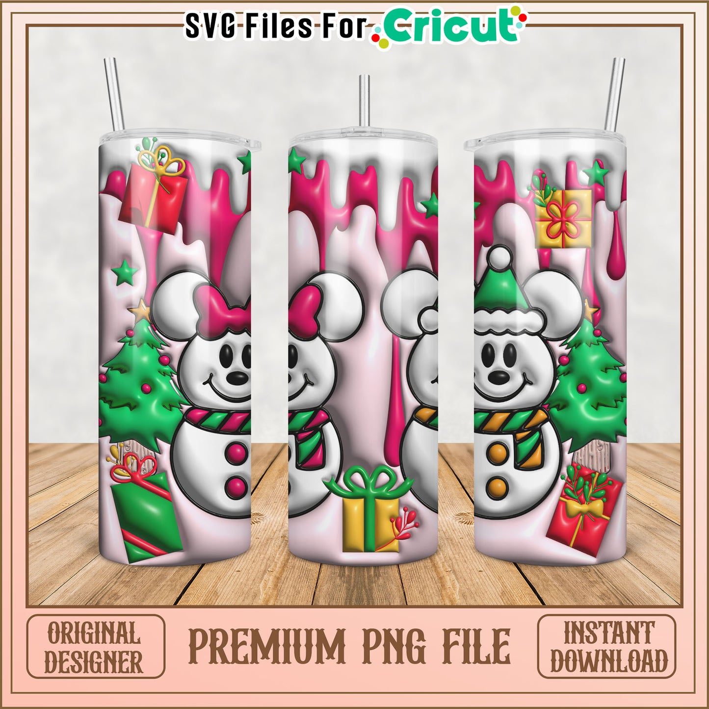 Christmas Mickey Mouse Tumbler PNG