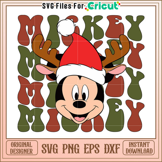 Christmas Mickey SVG Design Instant Download