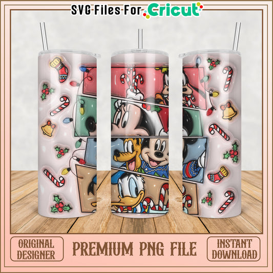 Christmas Mickey Tumbler PNG Sublimation