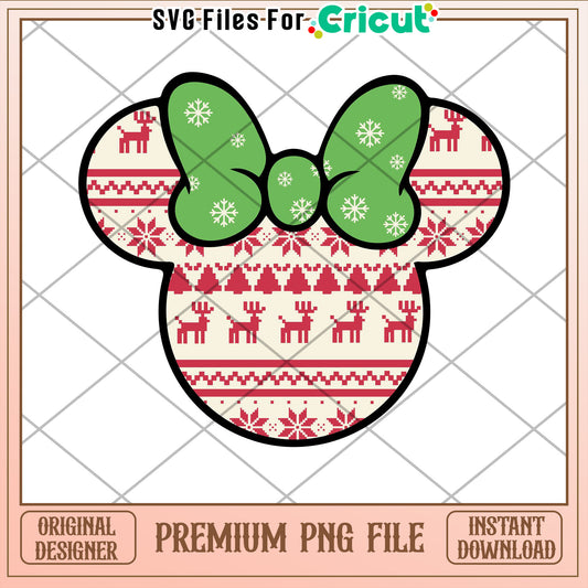 Christmas Minnie Mouse PNG Cricut File