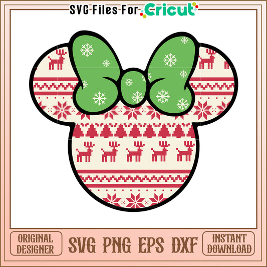 Christmas Minnie Mouse SVG Design