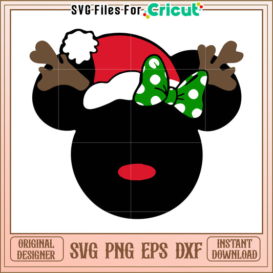 Christmas Minnie Mouse SVG PNG EPS DXF