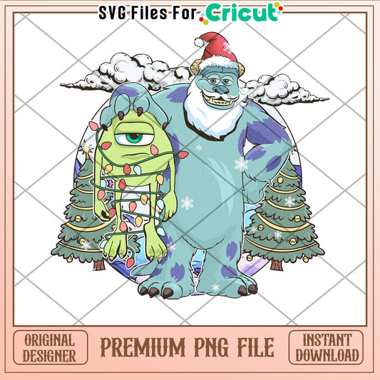Christmas Monsters Inc PNG Sublimation