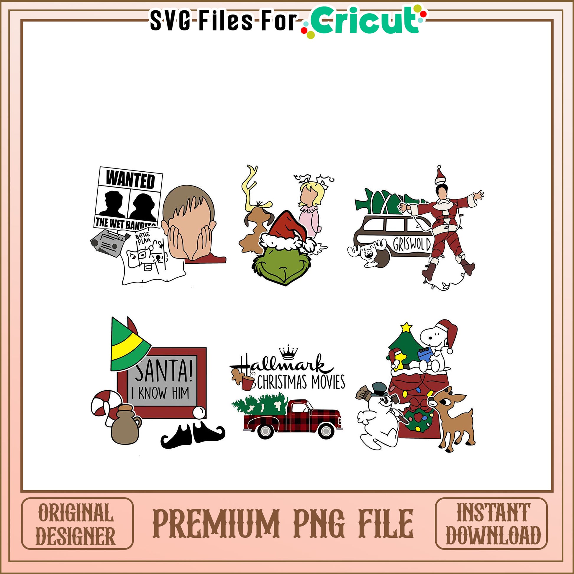 Christmas Movie PNG Files, perfect for Cricut projects and crafts