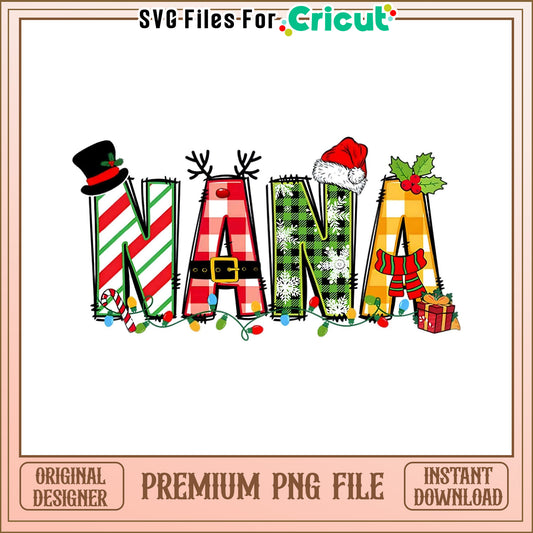 Christmas Nana PNG, Premium Instant Download