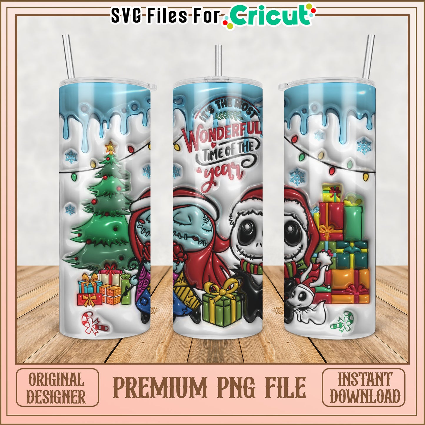 Christmas Nightmare Before Xmas PNG Tumbler