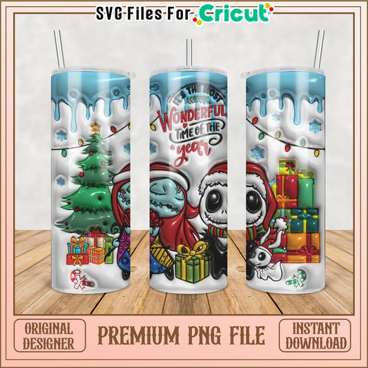 Christmas Nightmare Before Xmas PNG Tumbler