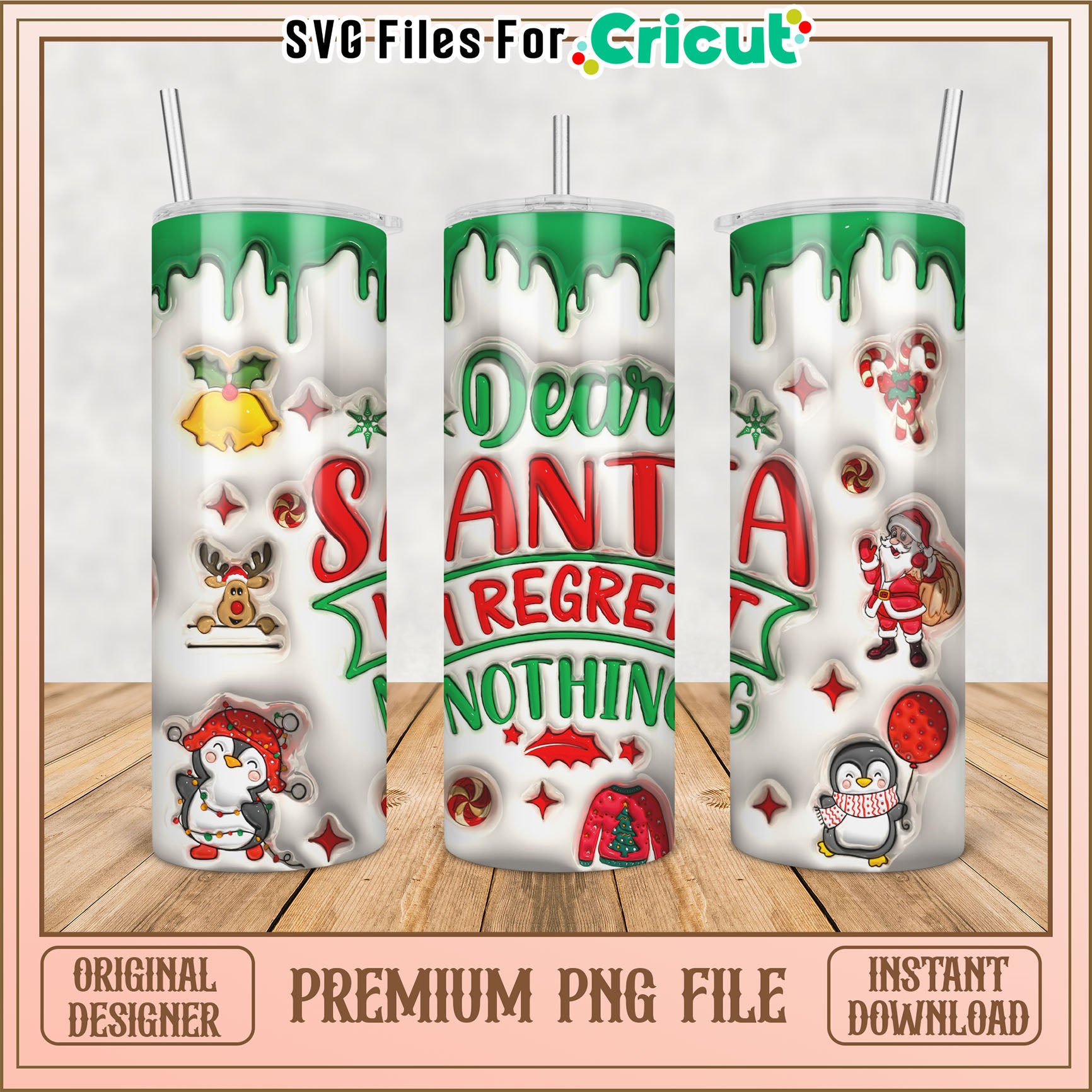 Christmas PNG Sublimation Design for Tumblers