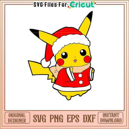 Christmas Pikachu SVG