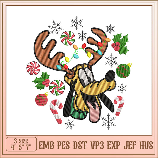 Christmas Pluto Embroidery Design
