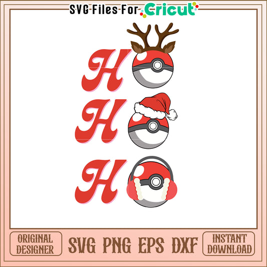 Christmas Pokeball SVG Design