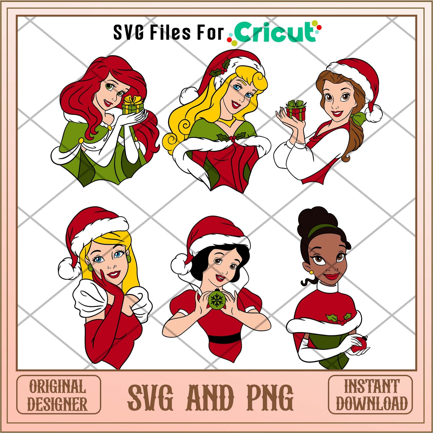 Christmas Disney Princess svg bundle