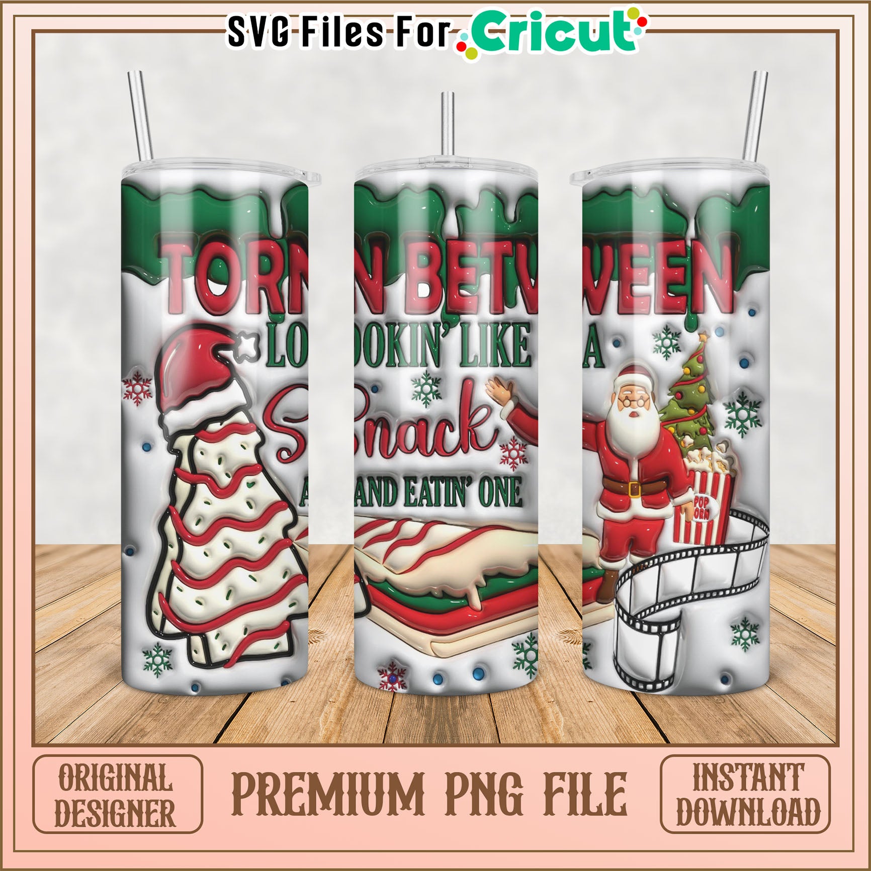 Christmas Snack Tumbler PNG Design