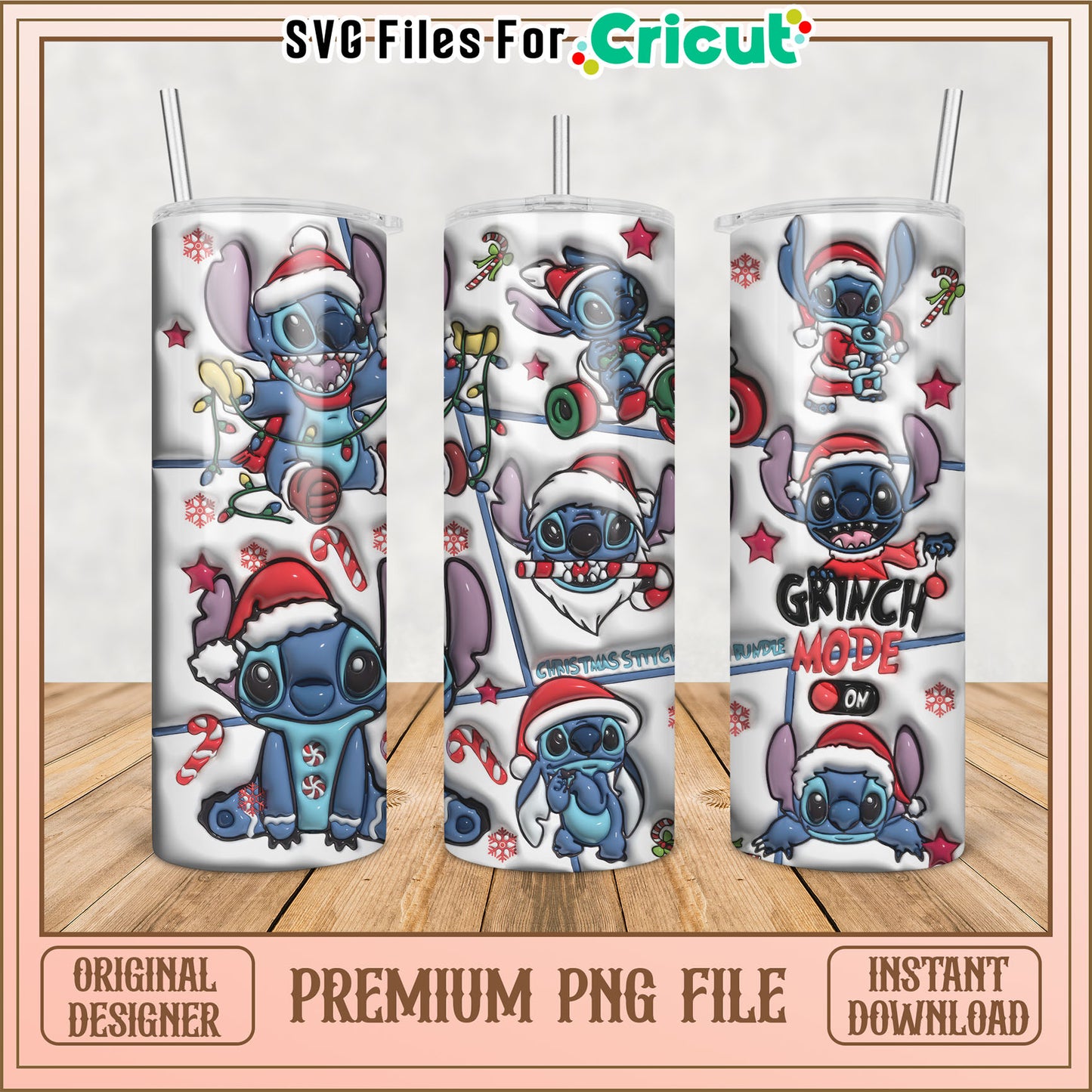 Christmas Stitch PNG Sublimation Design