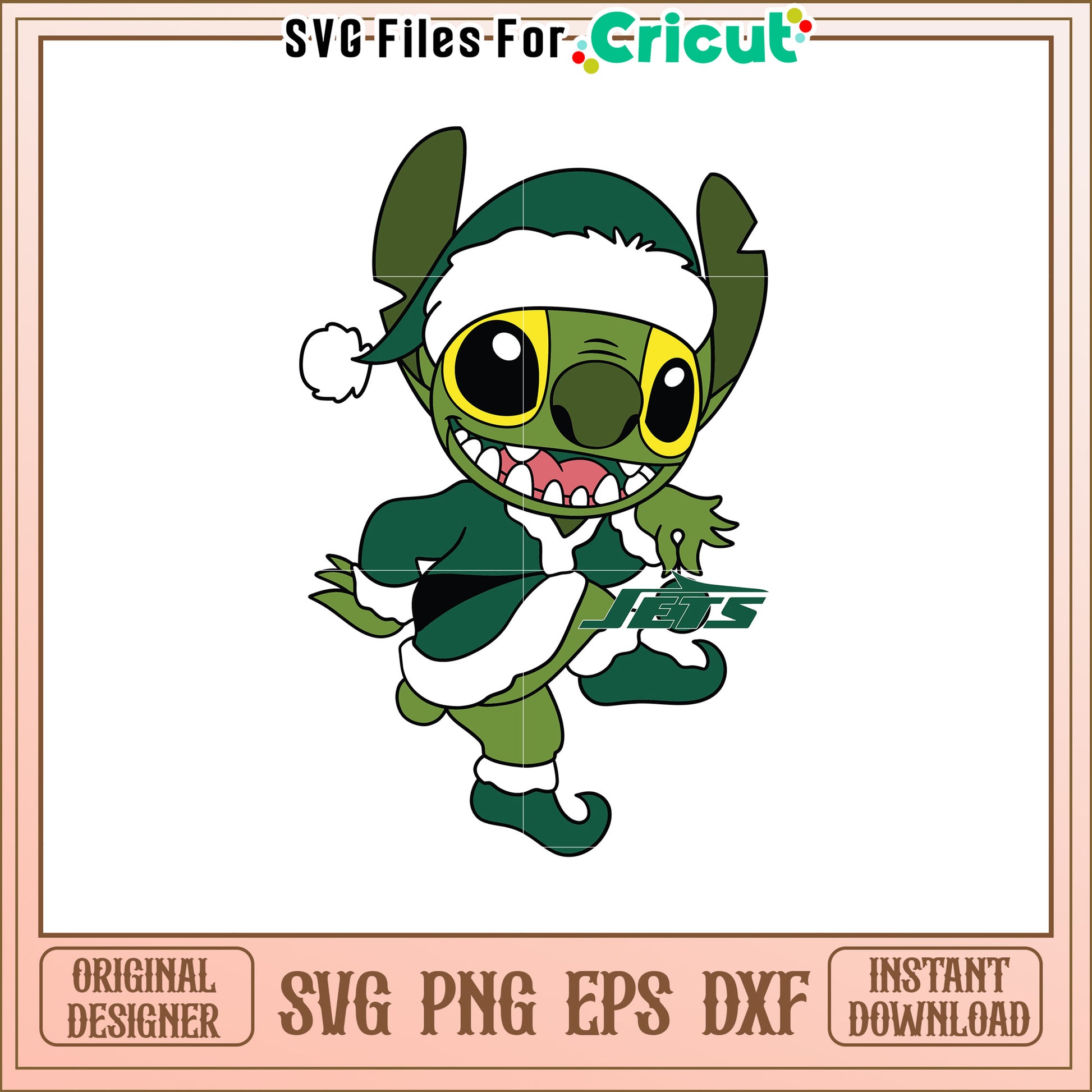 Christmas Stitch SVG Design Jets Elf