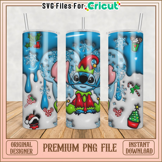 Christmas Stitch Tumbler PNG Design