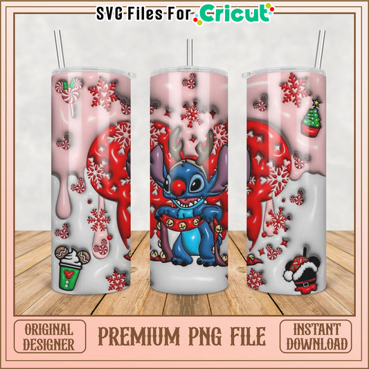 Christmas Stitch Tumbler PNG Sublimation