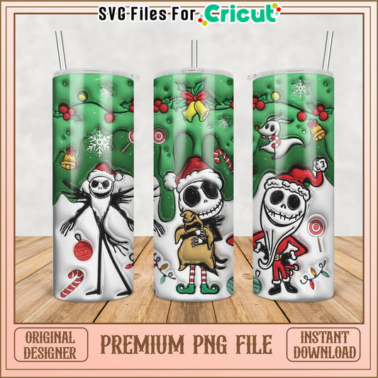 Christmas Themed Tumbler PNG Design for Cricut Projects Online