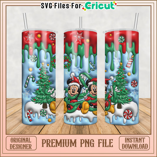 Christmas Tumbler Design PNG File for Cricut Projects Download