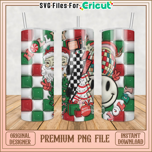 Christmas Tumbler PNG Design Instant Download