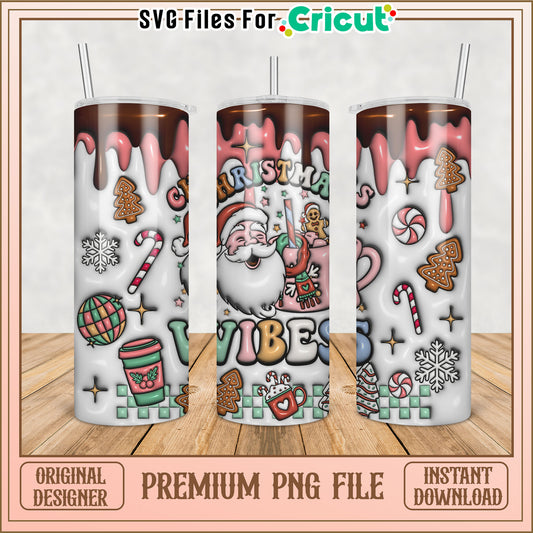 Christmas Vibes Tumbler PNG Design