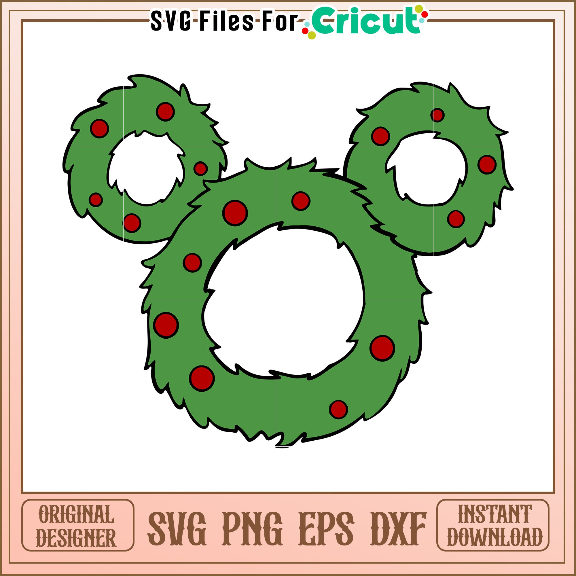 Christmas Wreath SVG, PNG, EPS, DXF – svg files for cricut