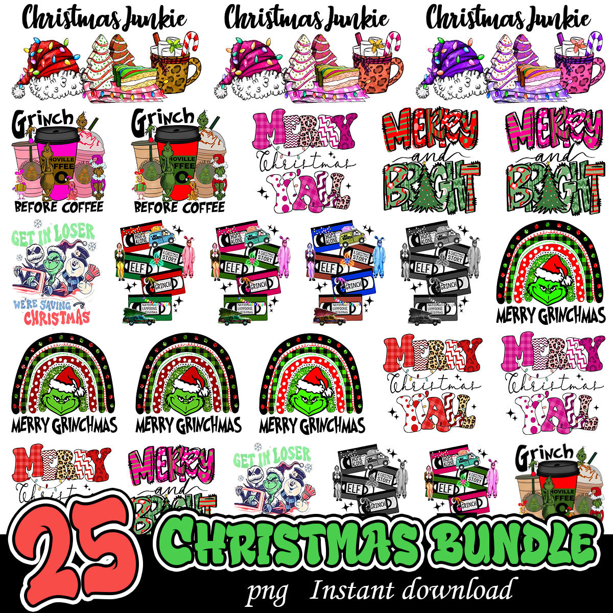 Christmas Bundle Quotes PNG, Merry Christmas png bundle