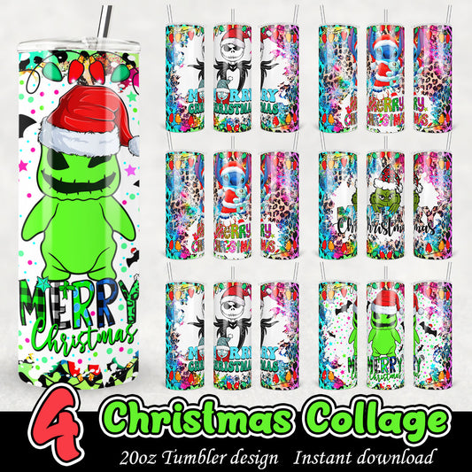 Christmas Horror characters Tumbler, Merry Horror Christmas png tumbler