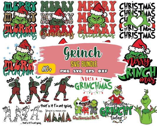 Christmas The Grinch SVG Bundle for Cutting Machines, Grinch Face Svg, christmas svg