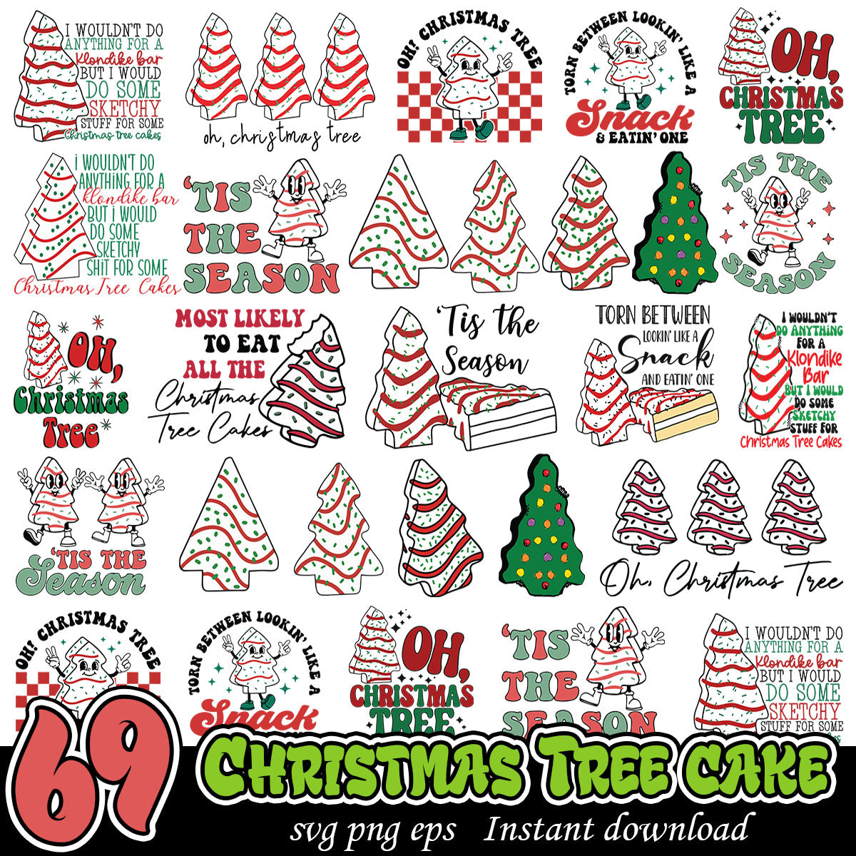 Christmas Tree Cake Bundle 69 Files