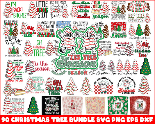 Oh christmas tree cake bundle svg, tree christmas cake svg