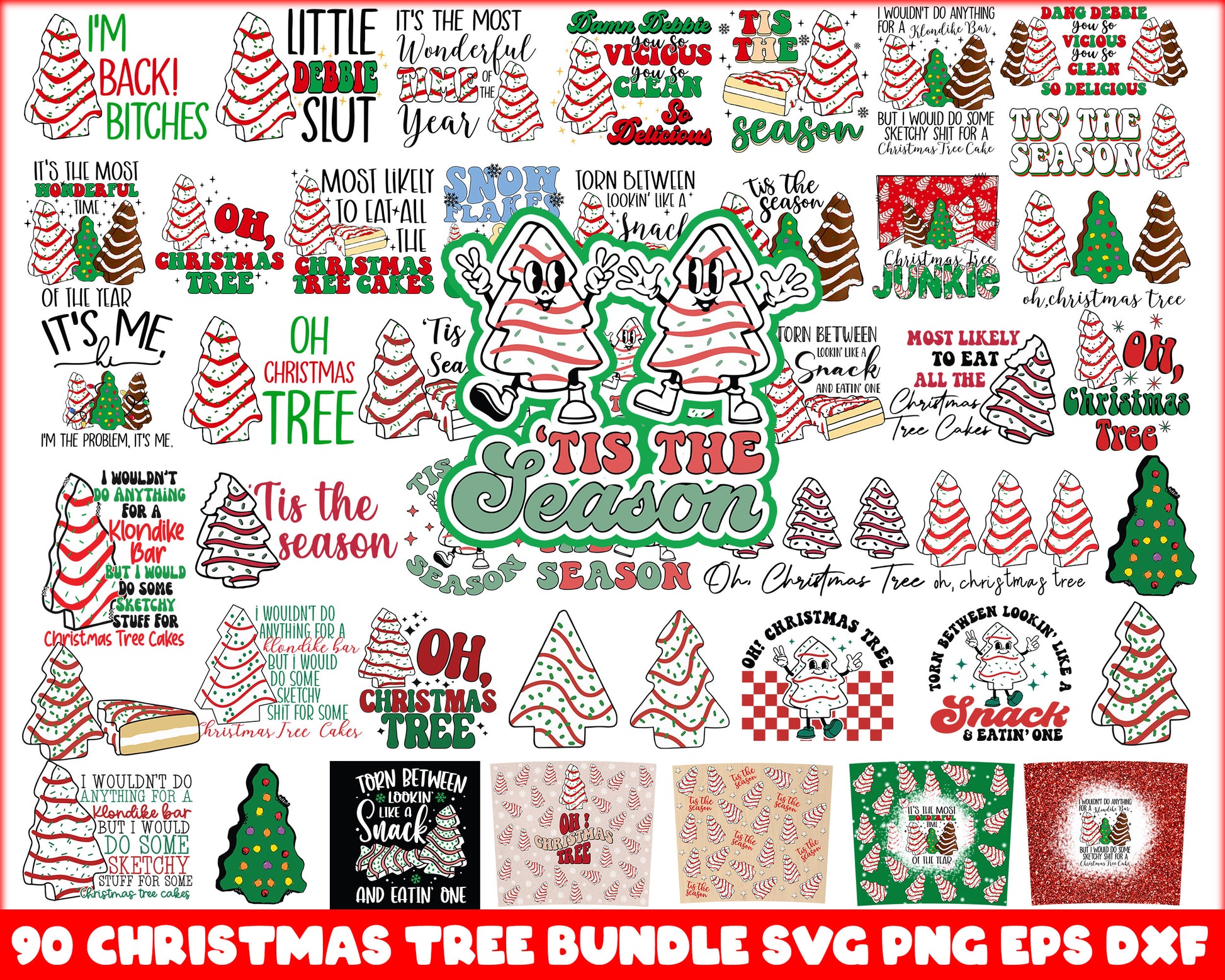 Oh christmas tree cake bundle svg, tree christmas cake​ svg