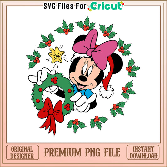 Christmas minnie mousse png, minnie mouse decor christmas  png