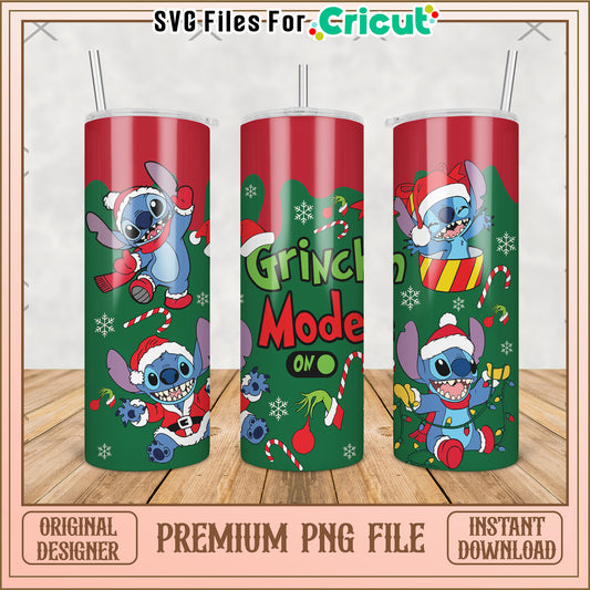 Christmas stitch design tumbler png, christmas design png, funny santa claus png