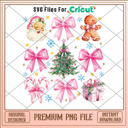 Christmas tree and santta claus png, merry christmas png