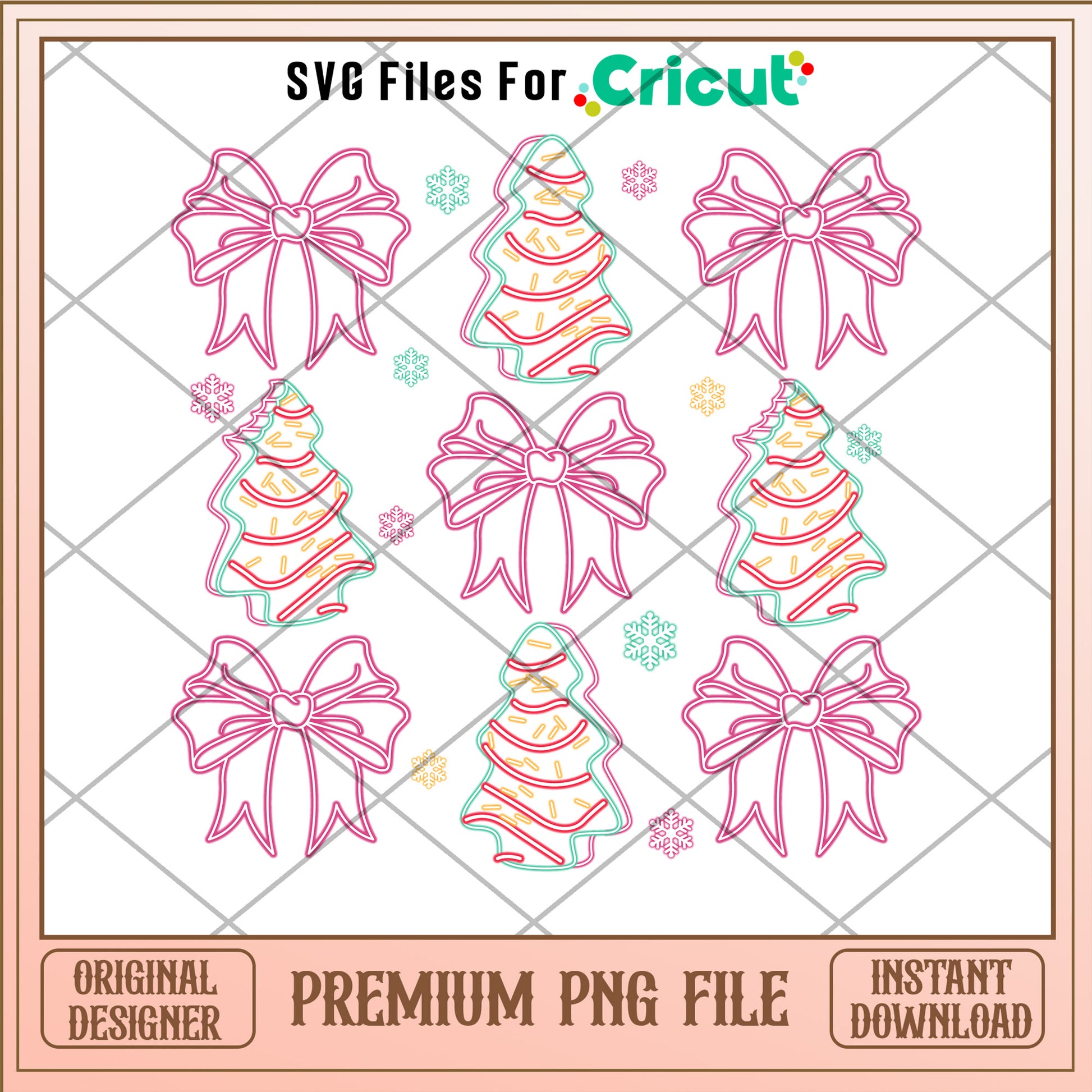 Christmas tree cake and bow png, christmas bow png, christmas png