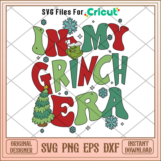 Christmas tree in my grinch era svg, grinch tree topper​ svg