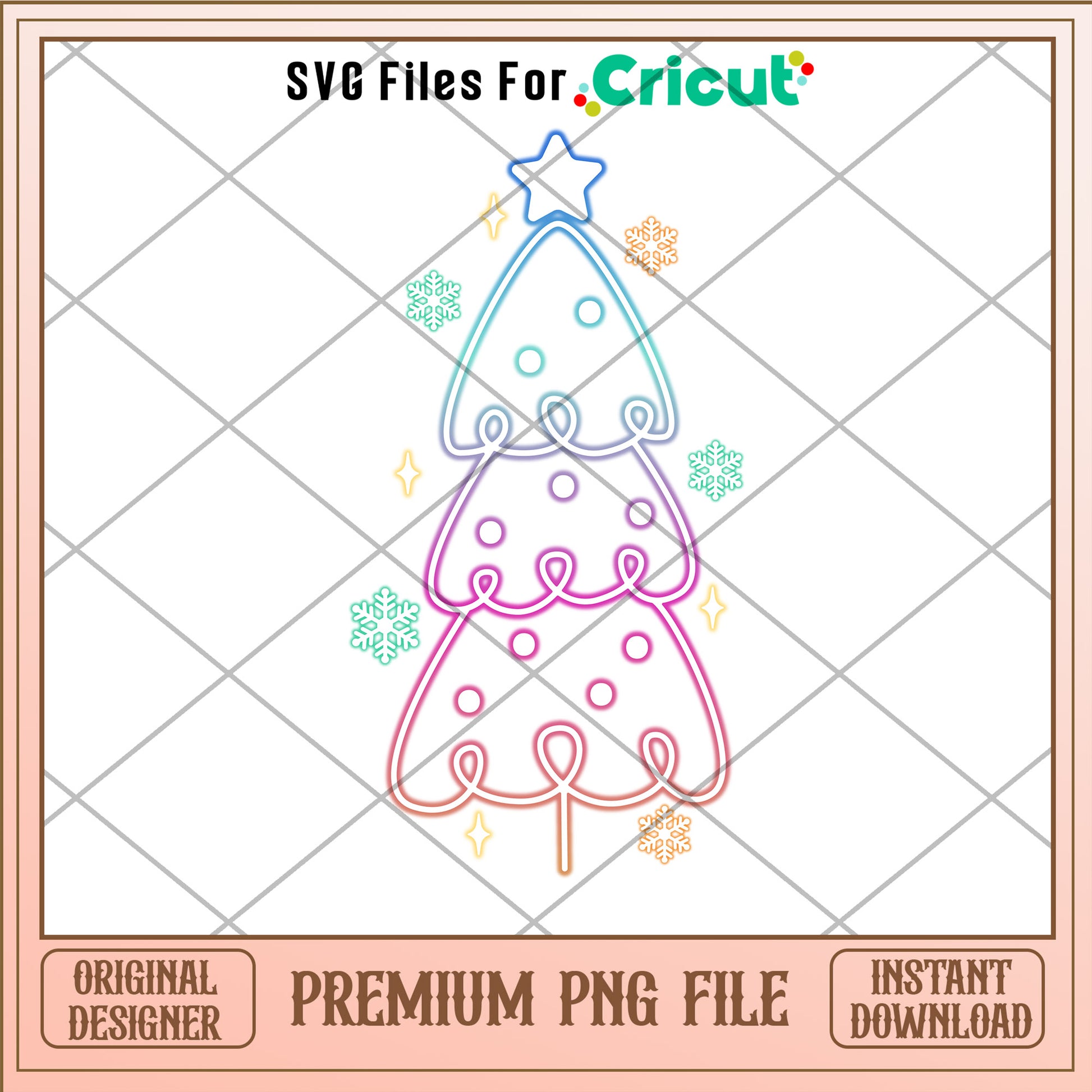 Christmas tree retro design png, christmas decorations png